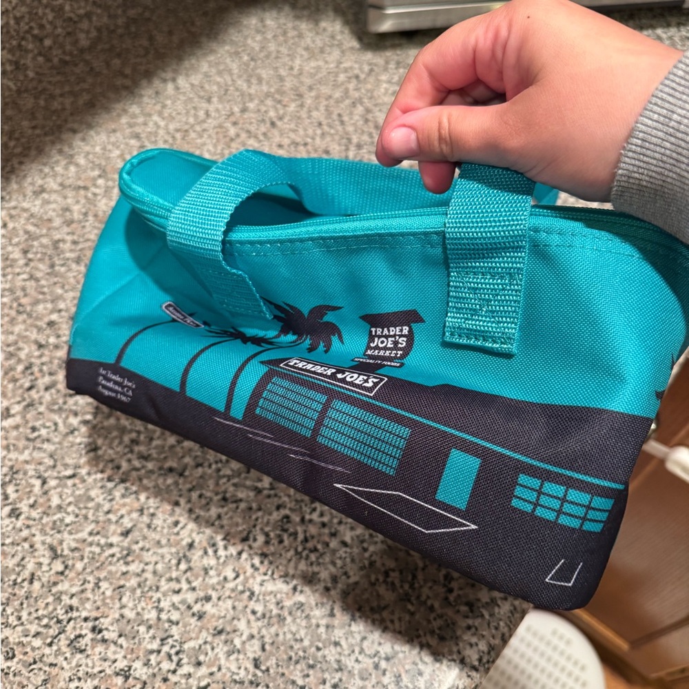 Trader Joe's Teal and Black Insulated Lunch Bag